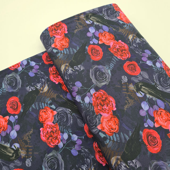 Baumwolljersey Mystic romance mit Raben