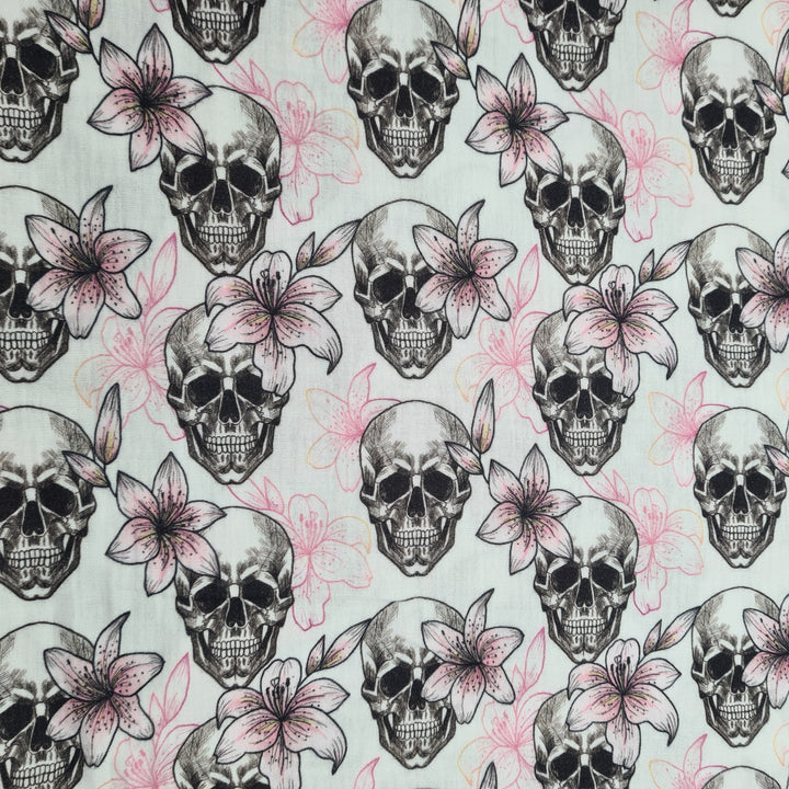 Double Gauze Musselin Happy skulls