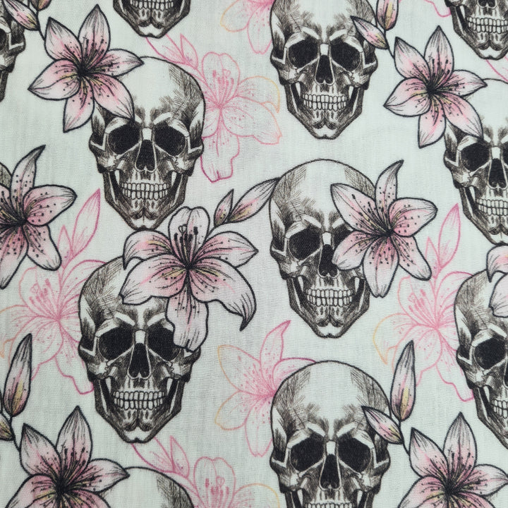 Double Gauze Musselin Happy skulls