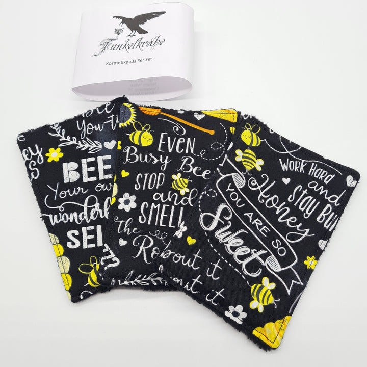 Abschminkpads 3er-Set Bambusfrottee "Bee cute"