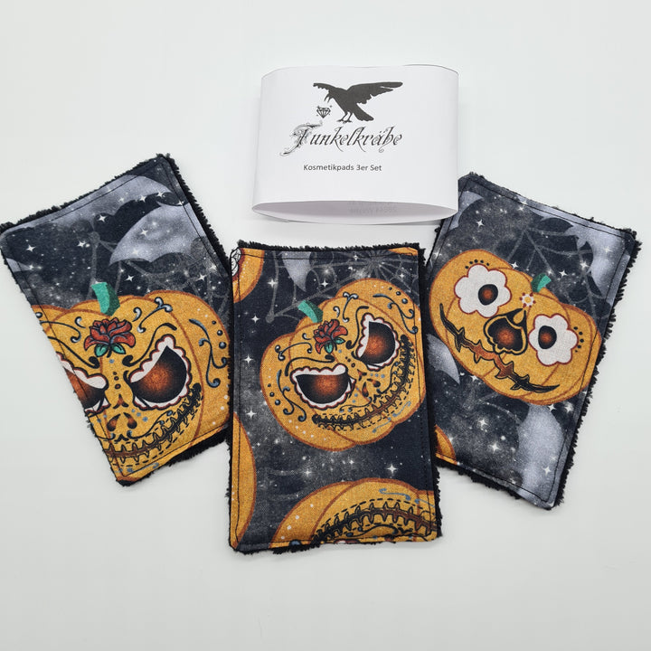 Abschminkpads 3er-Set Bambusfrottee "Pumpkin king"