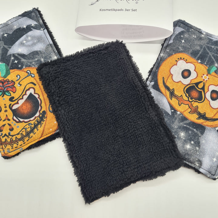 Abschminkpads 3er-Set Bambusfrottee "Pumpkin king"