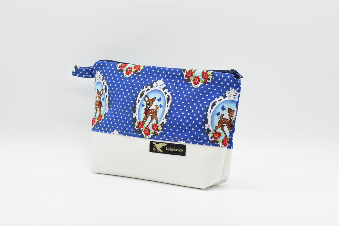 Kosmetiktasche "Rehlein blau" Made by Funkelkrähe