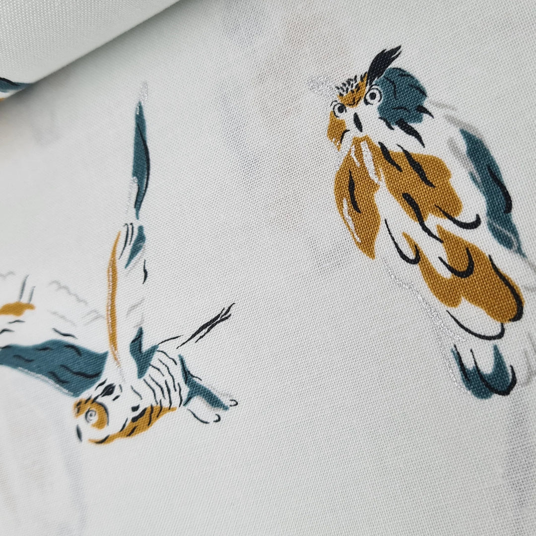 Baumwollstoff Wise owl chalk metallic von RJR Fabrics