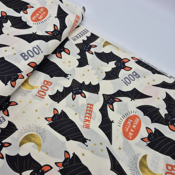 Baumwollstoff Alexander Henry Fabrics Boo! Eek! Bat!