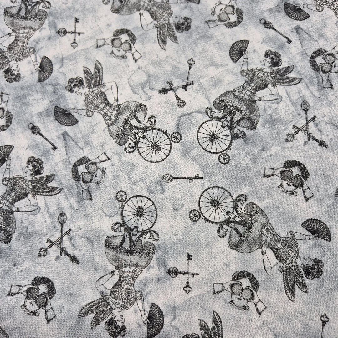 Baumwollstoff Blank Quilting Full steam ahead Silhouettes