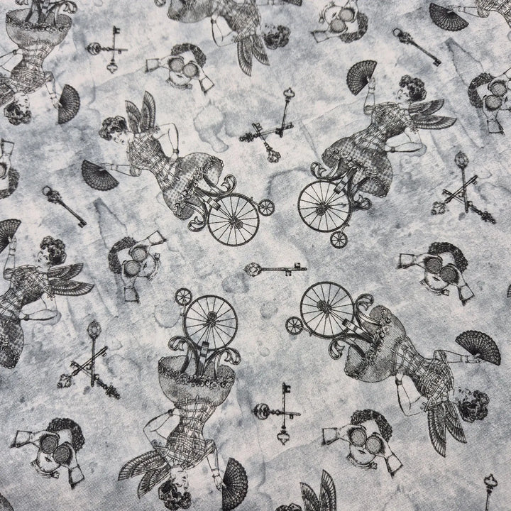 Baumwollstoff Blank Quilting Full steam ahead Silhouettes
