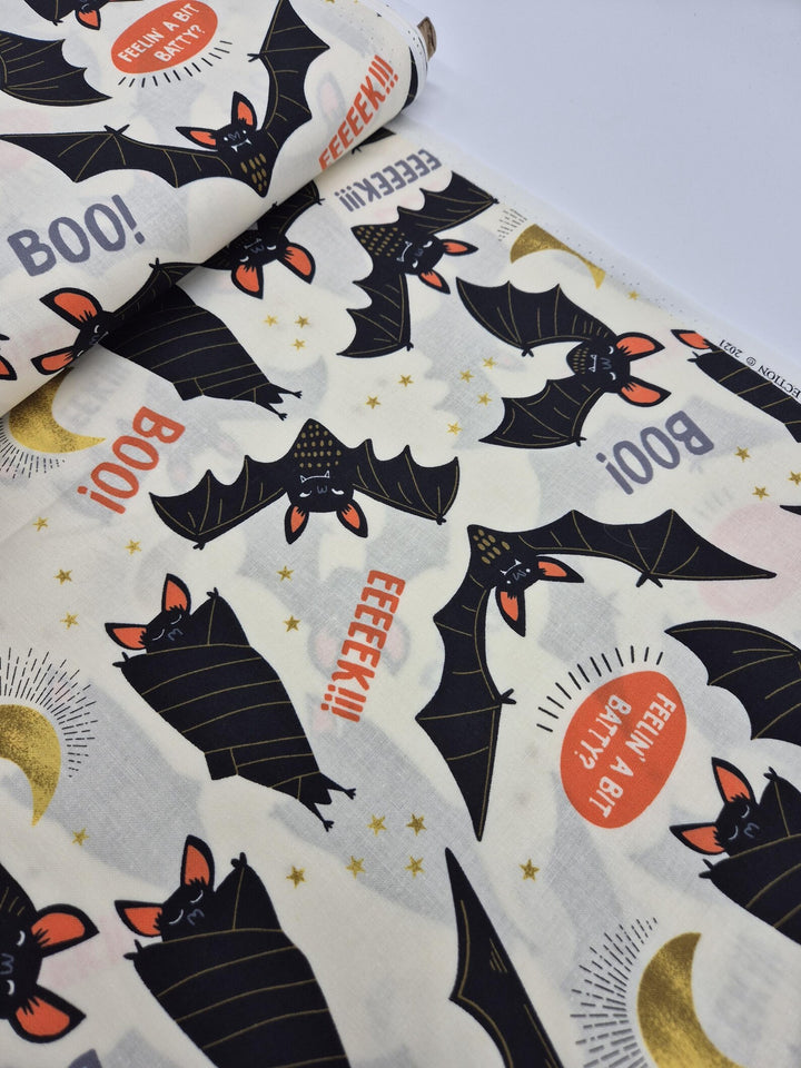 Baumwollstoff Alexander Henry Fabrics Boo! Eek! Bat!