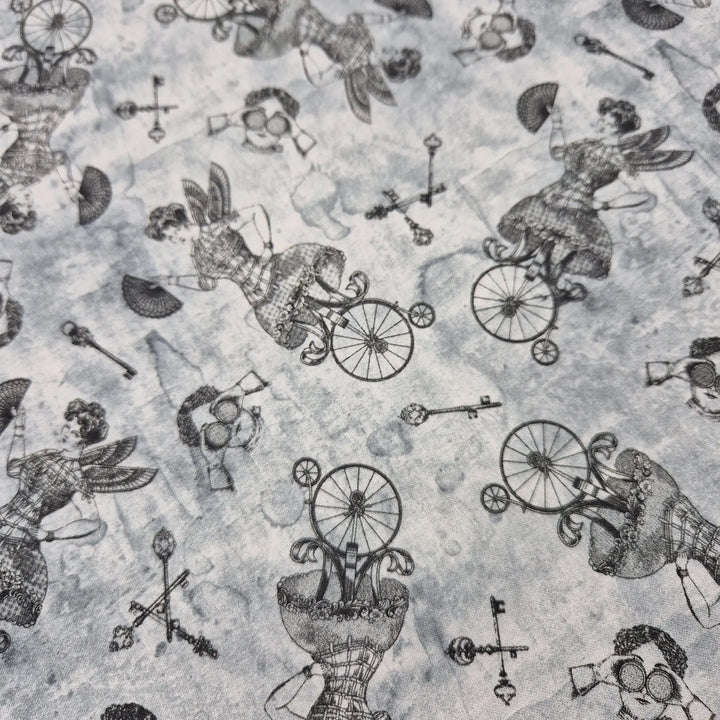 Baumwollstoff Blank Quilting Full steam ahead Silhouettes