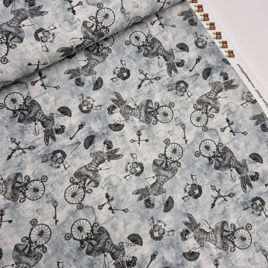 Baumwollstoff Blank Quilting Full steam ahead Silhouettes