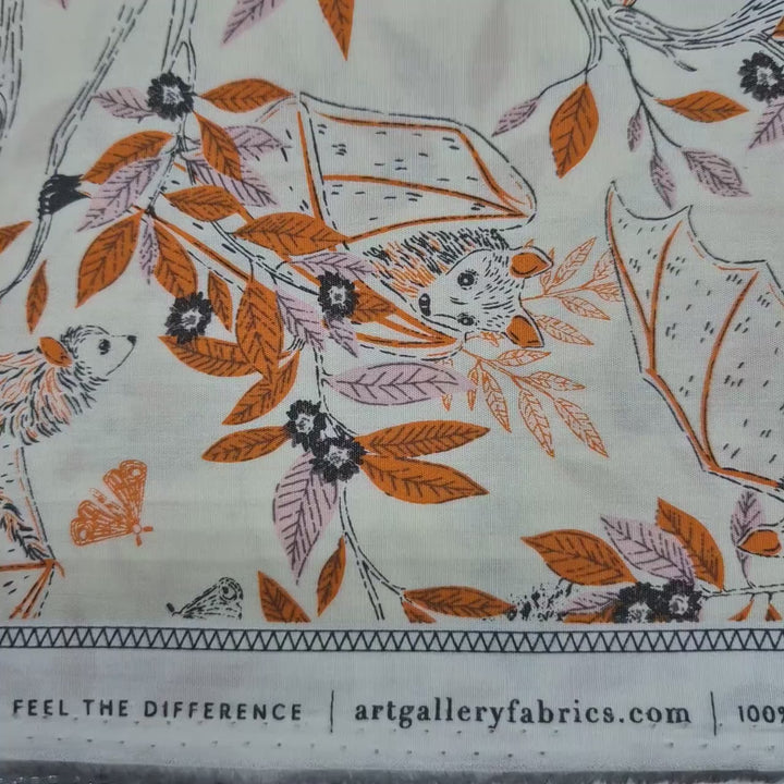 Popeline mit Fledermäusen Batty Hangout von Art Gallery Fabrics, Kollektion Sweet n spookier
